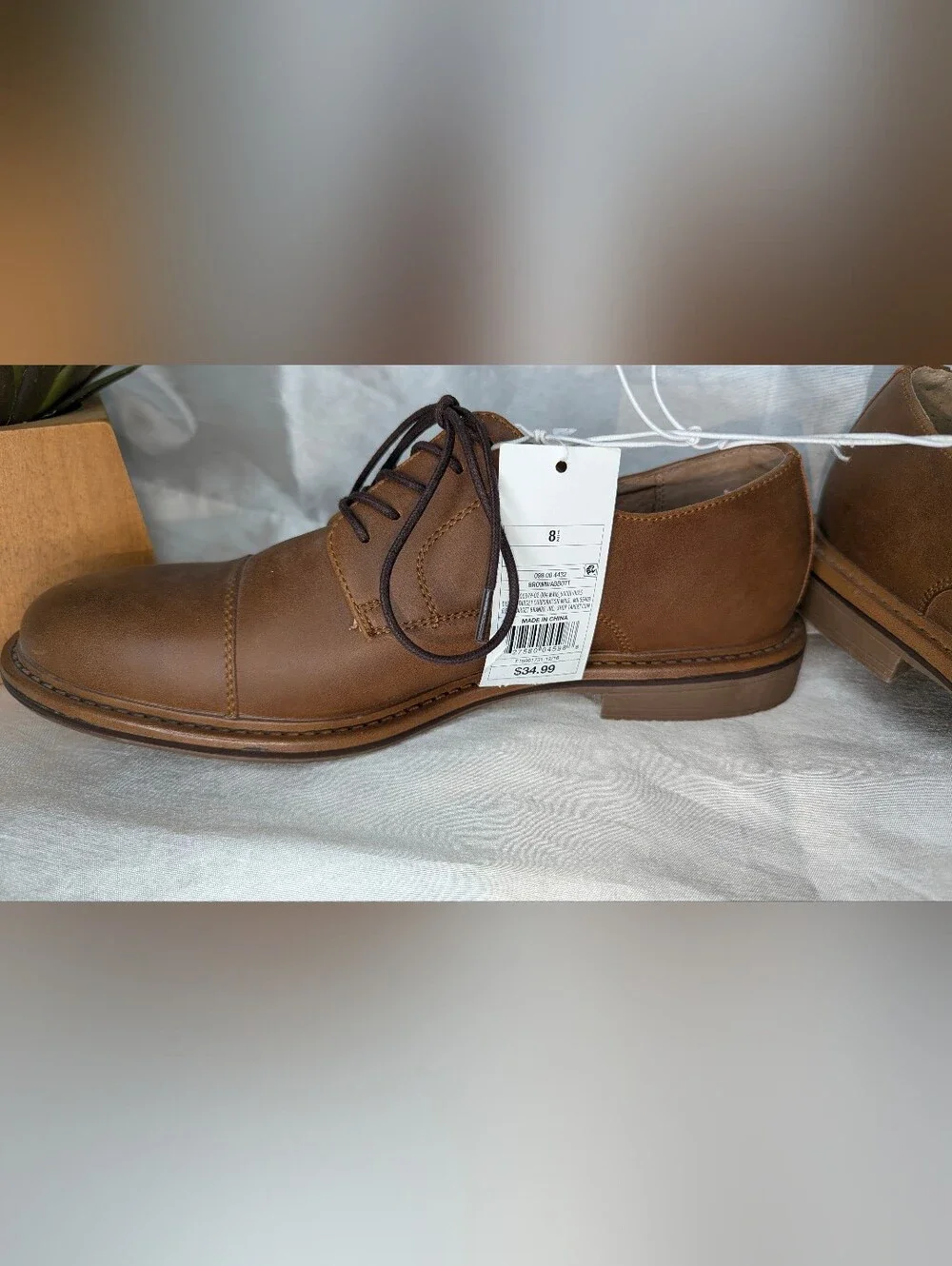Merona Men's Brown Leather Lace-Up Dress Shoes